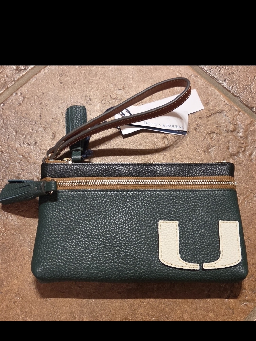 Dooney & Bourke Miami Hurricanes Infield Double-Zip Wristlet